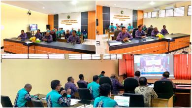 Rapat Koordinasi dan Pembinaan oleh Direktorat Jenderal Badan Peradilan Militer dan Tata Usaha Negara via Zoom Meeting.